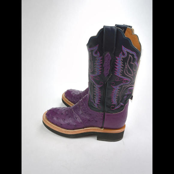 [SOLD] NWT LUCCHESE 2000 Women's Sz 6B Purple Ostrich Leather Boots T1506HD - Picture 5 of 10
